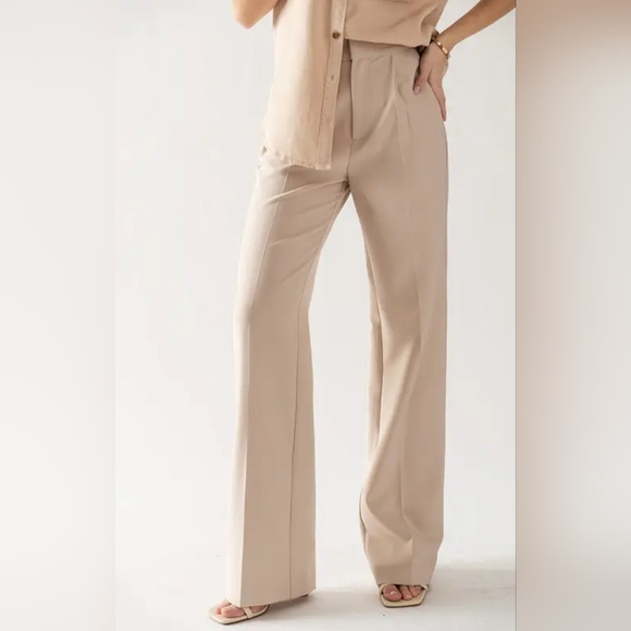 #41 SALE 🛑S,L ELASTIC BACK WAISTBAND TEXTURED WIDE LEG SLA… - Picture 2 of 4